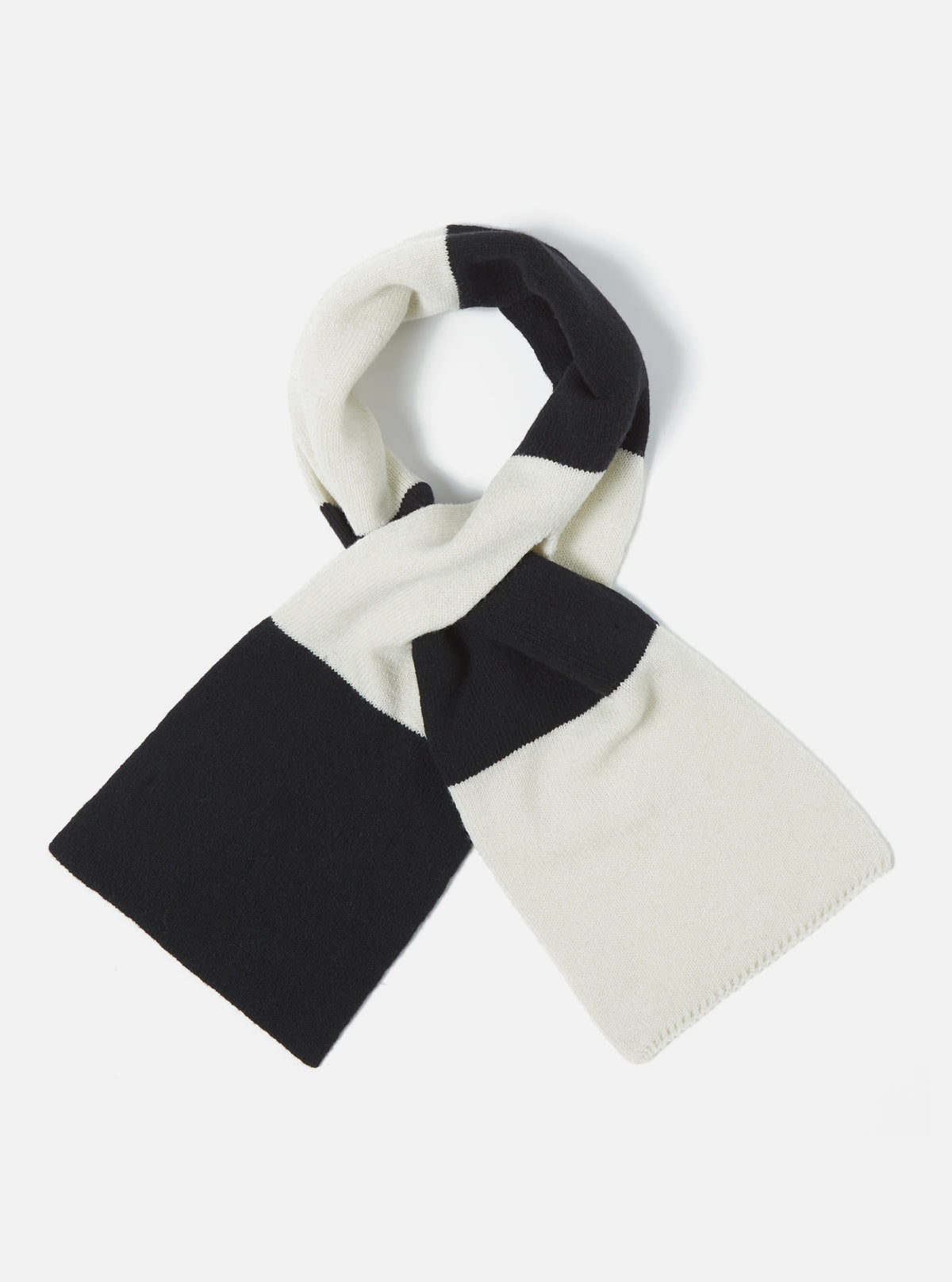 Ecru/Black Soft Wool Deluxe Football Scarf