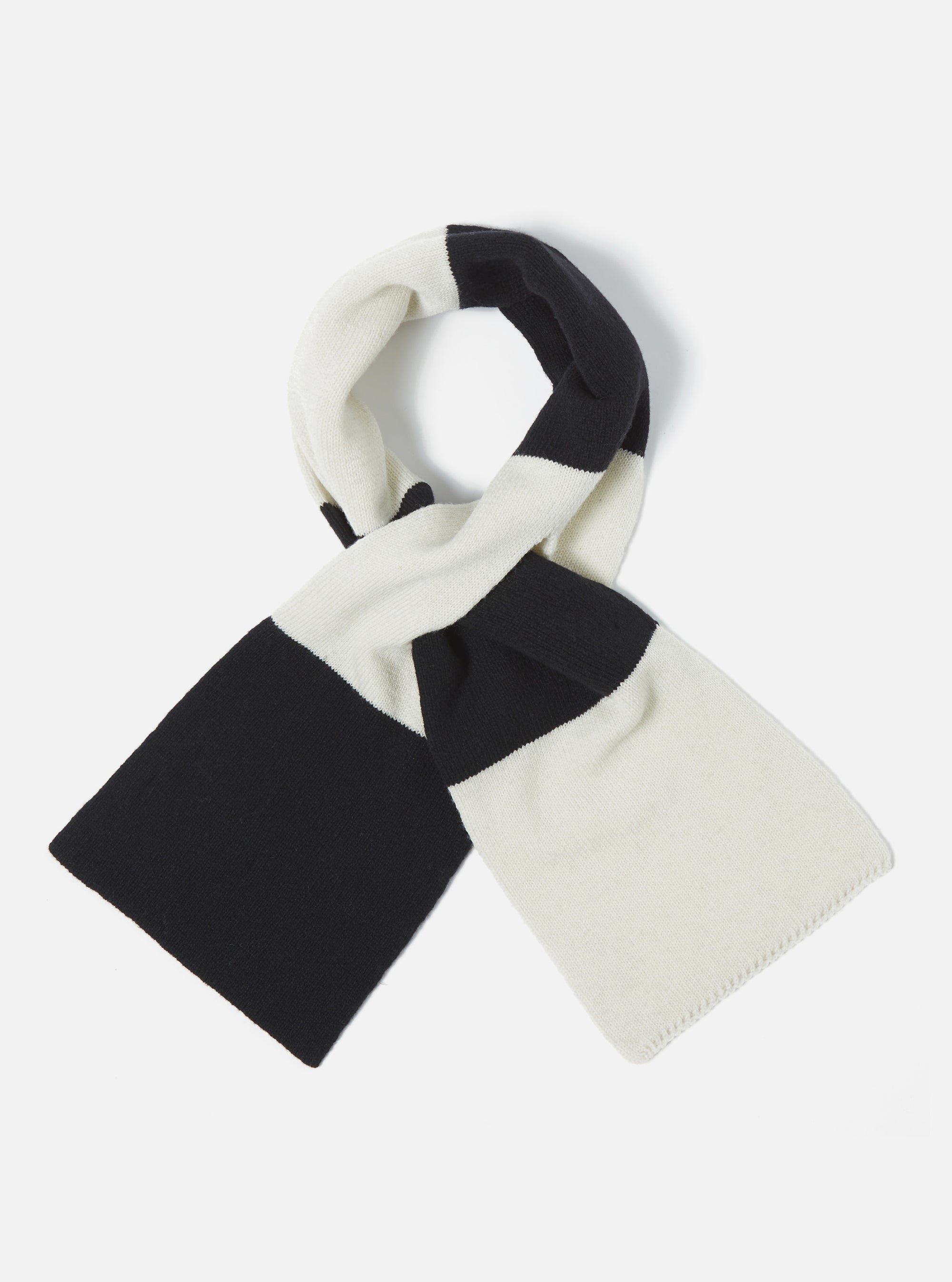 Ecru/Black Soft Wool Deluxe Football Scarf