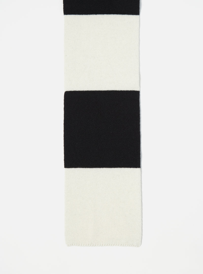 Ecru/Black Soft Wool Deluxe Football Scarf