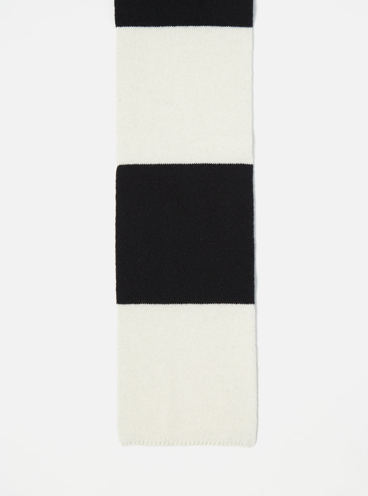 Ecru/Black Soft Wool Deluxe Football Scarf