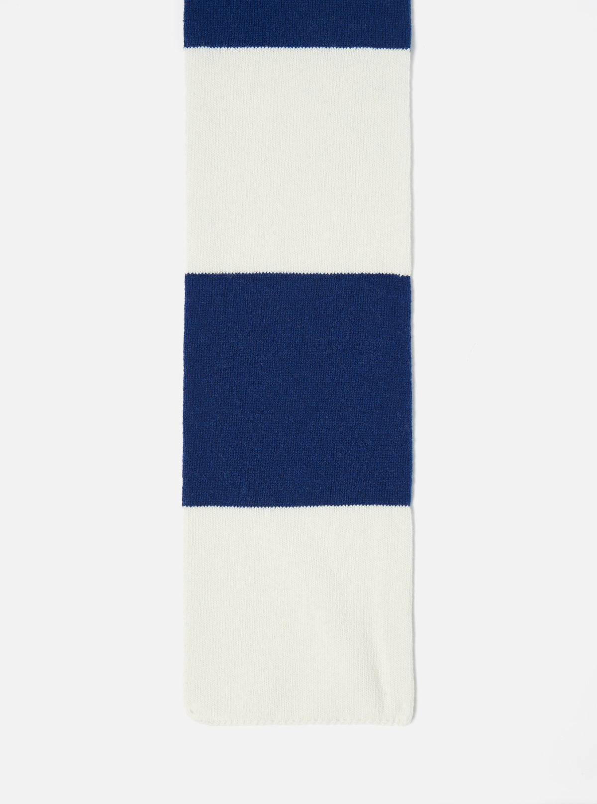 Ecru/Blue Soft Wool Deluxe Football Scarf