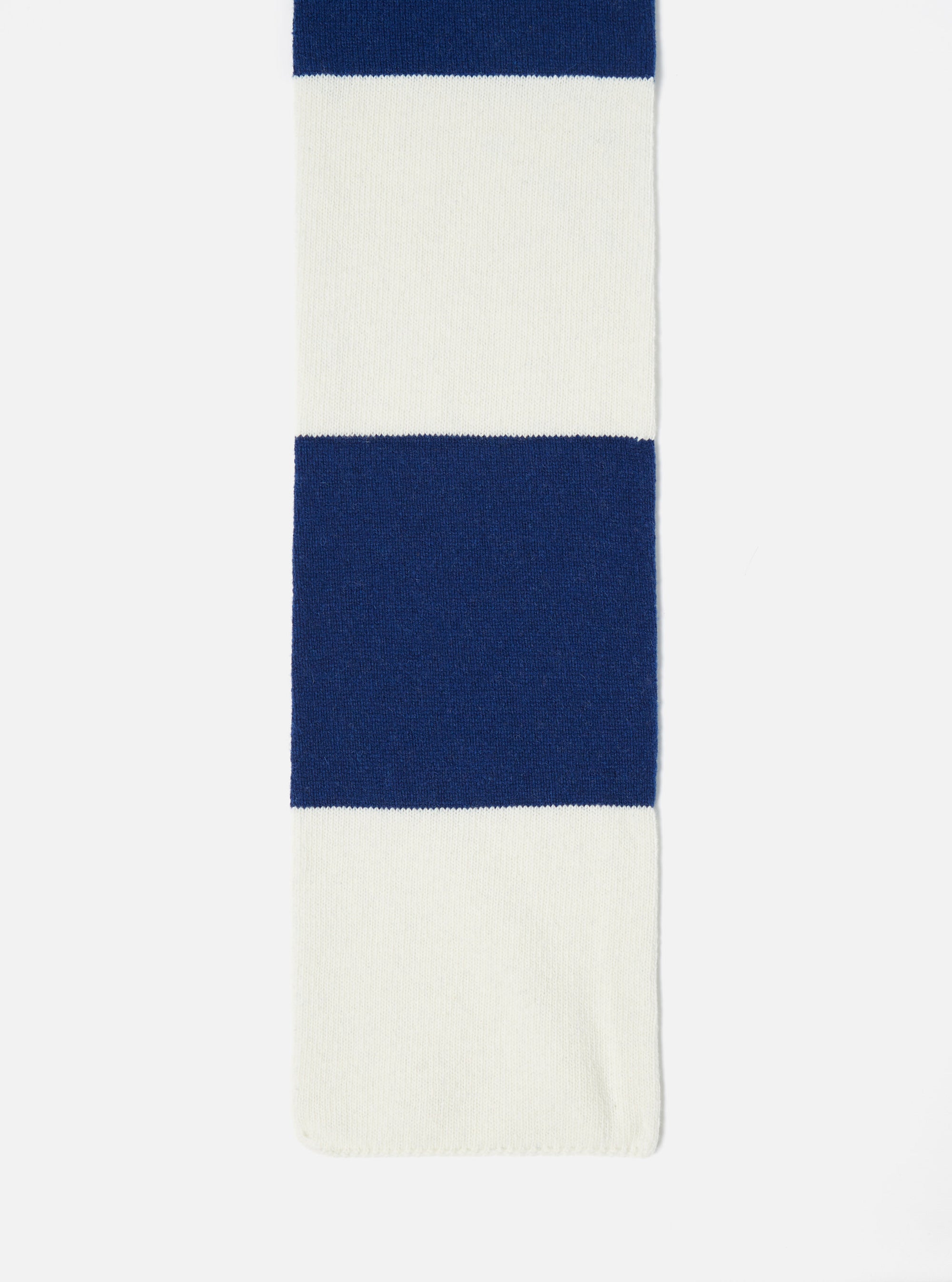Ecru/Blue Soft Wool Deluxe Football Scarf