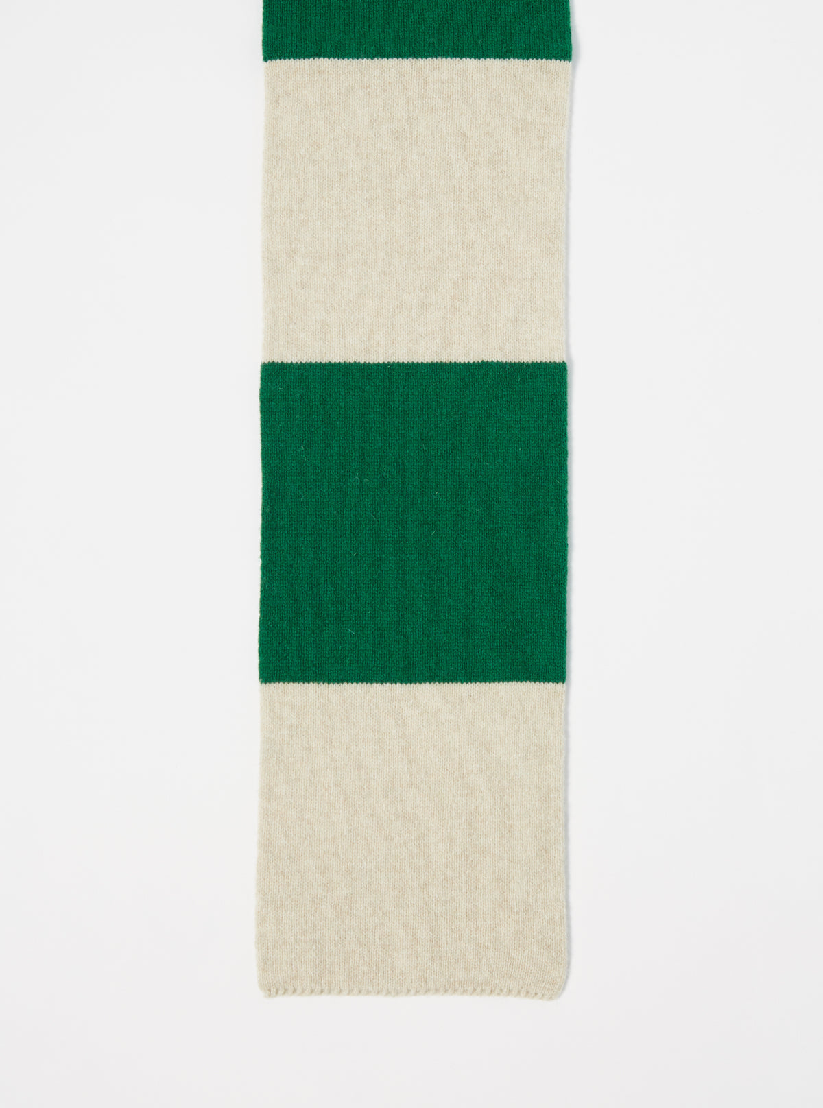 Beige/Green Soft Wool Deluxe Football Scarf