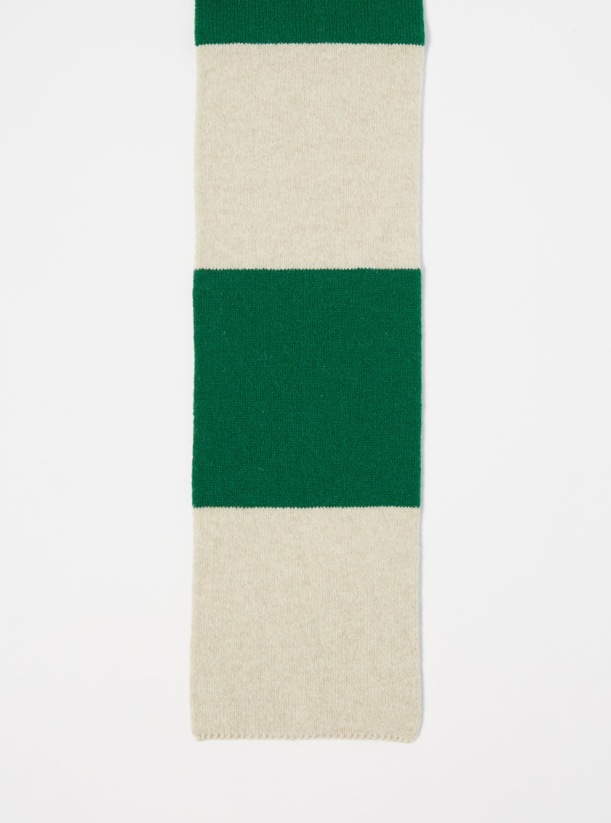 Beige/Green Soft Wool Deluxe Football Scarf