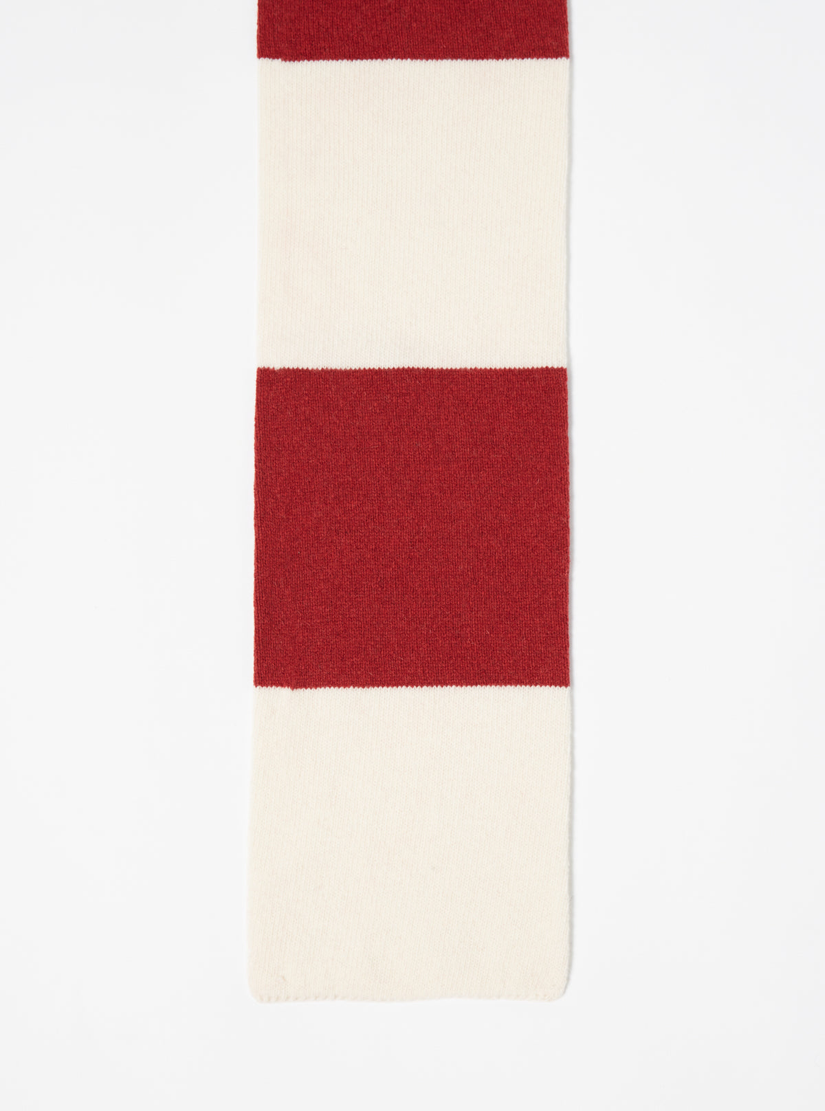 Ecru/Red Soft Wool Deluxe Football Scarf