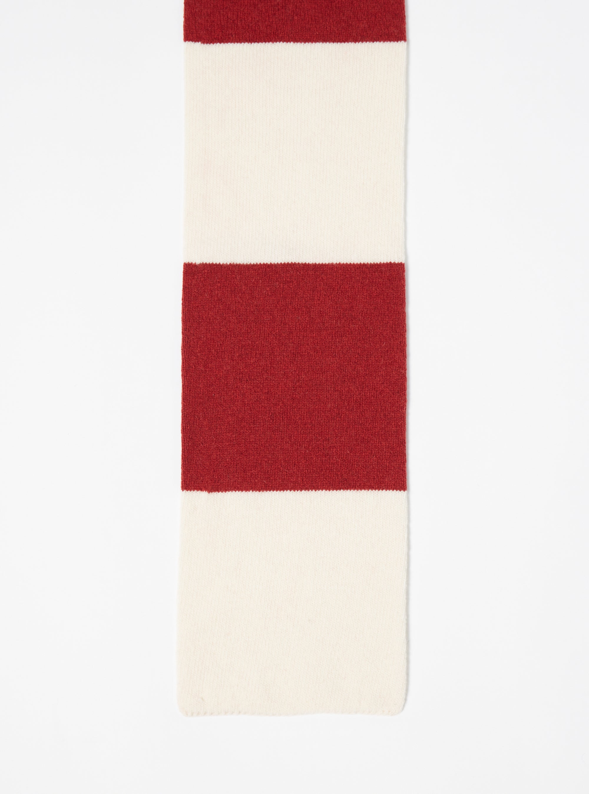 Ecru/Red Soft Wool Deluxe Football Scarf