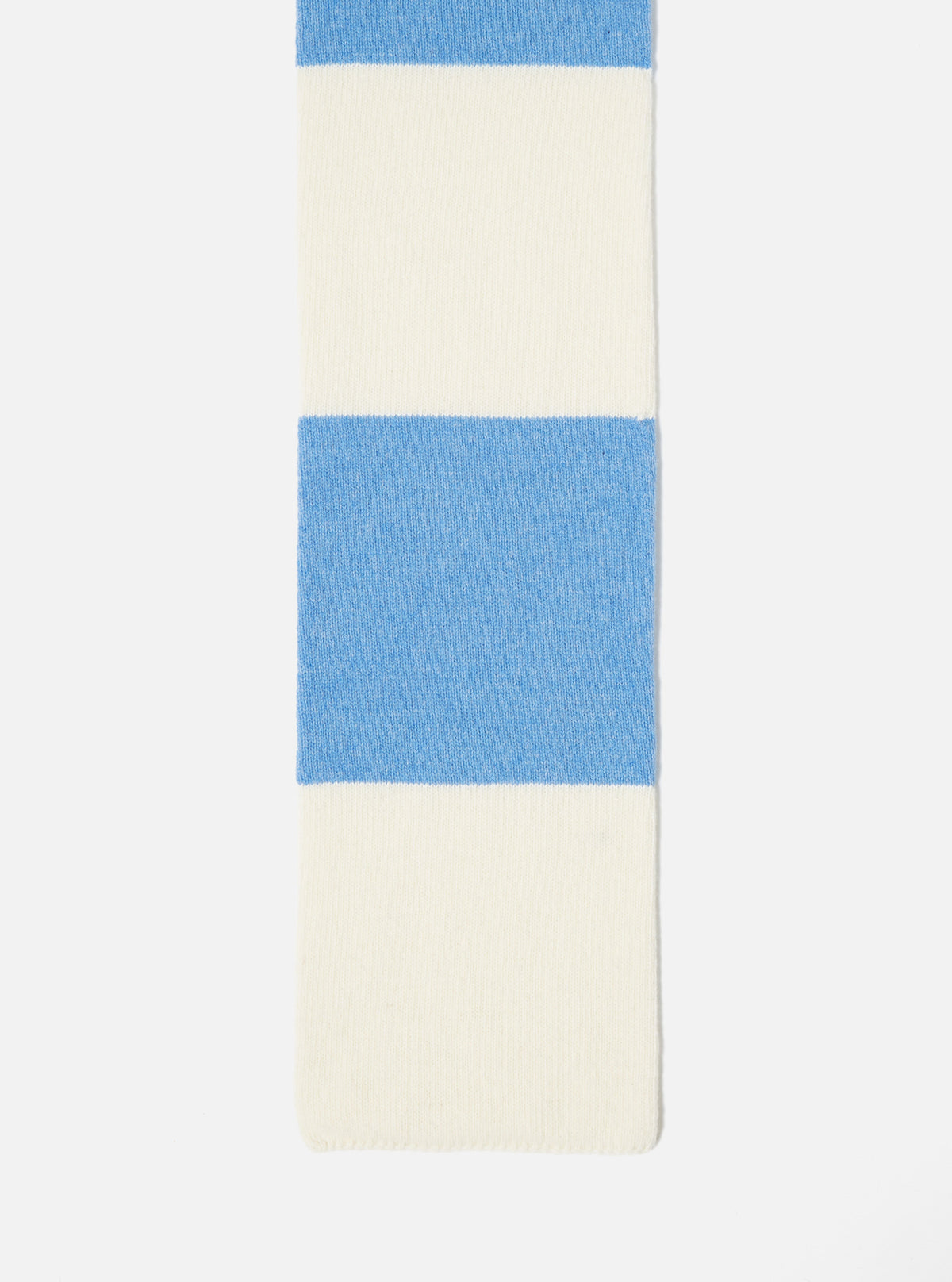 Ecru/Sky Soft Wool Deluxe Football Scarf