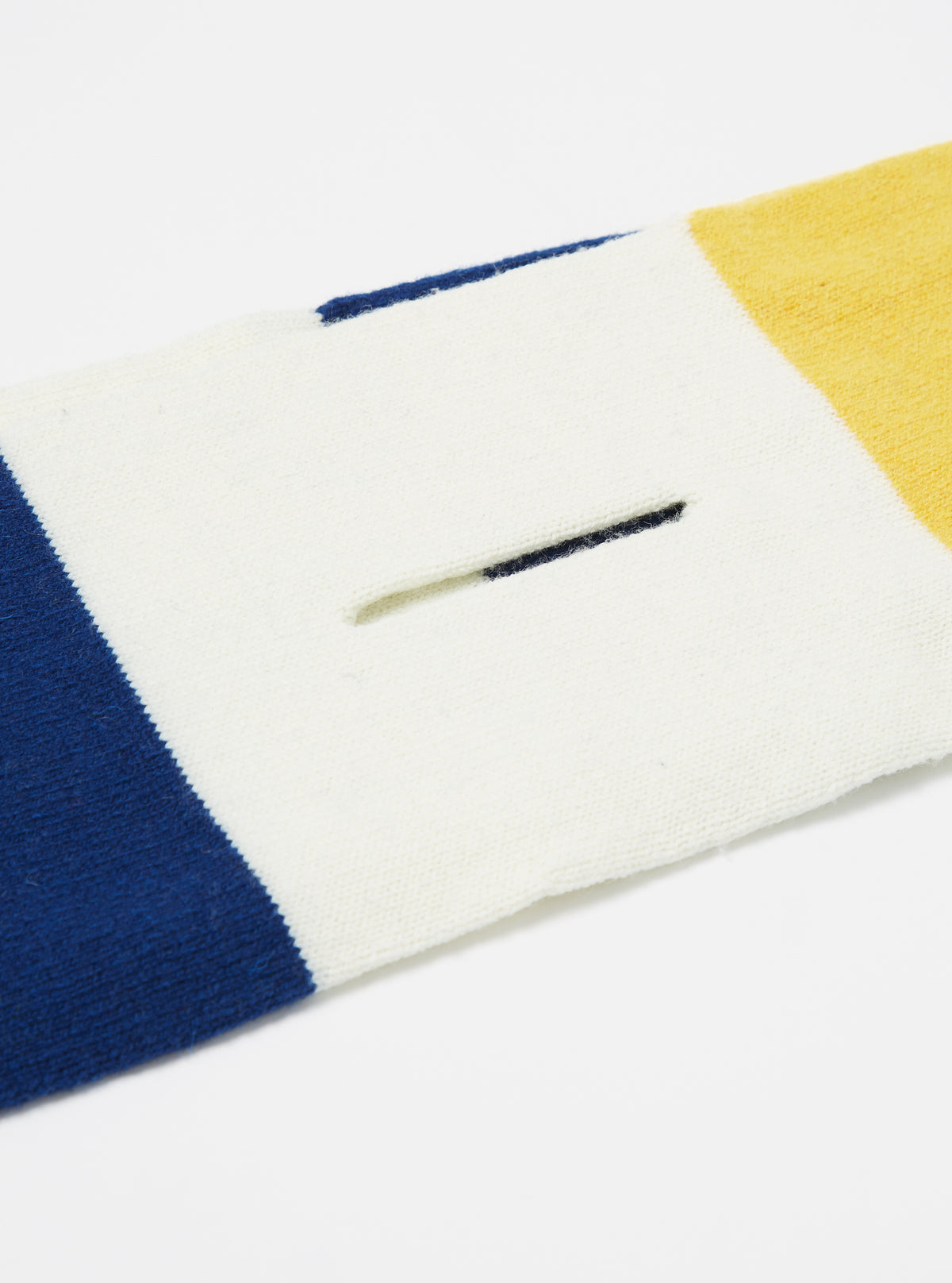 Ecru/Yellow/Blue Soft Wool Deluxe Football Scarf