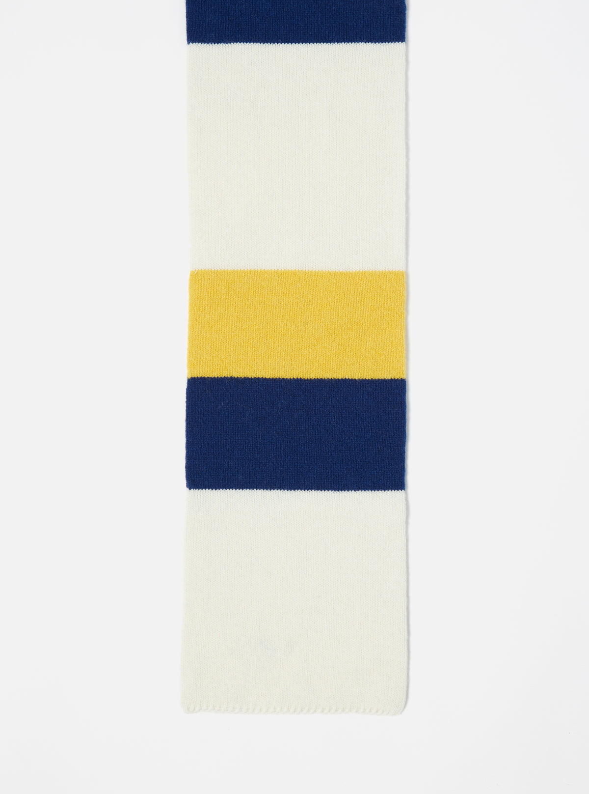 Ecru/Yellow/Blue Soft Wool Deluxe Football Scarf