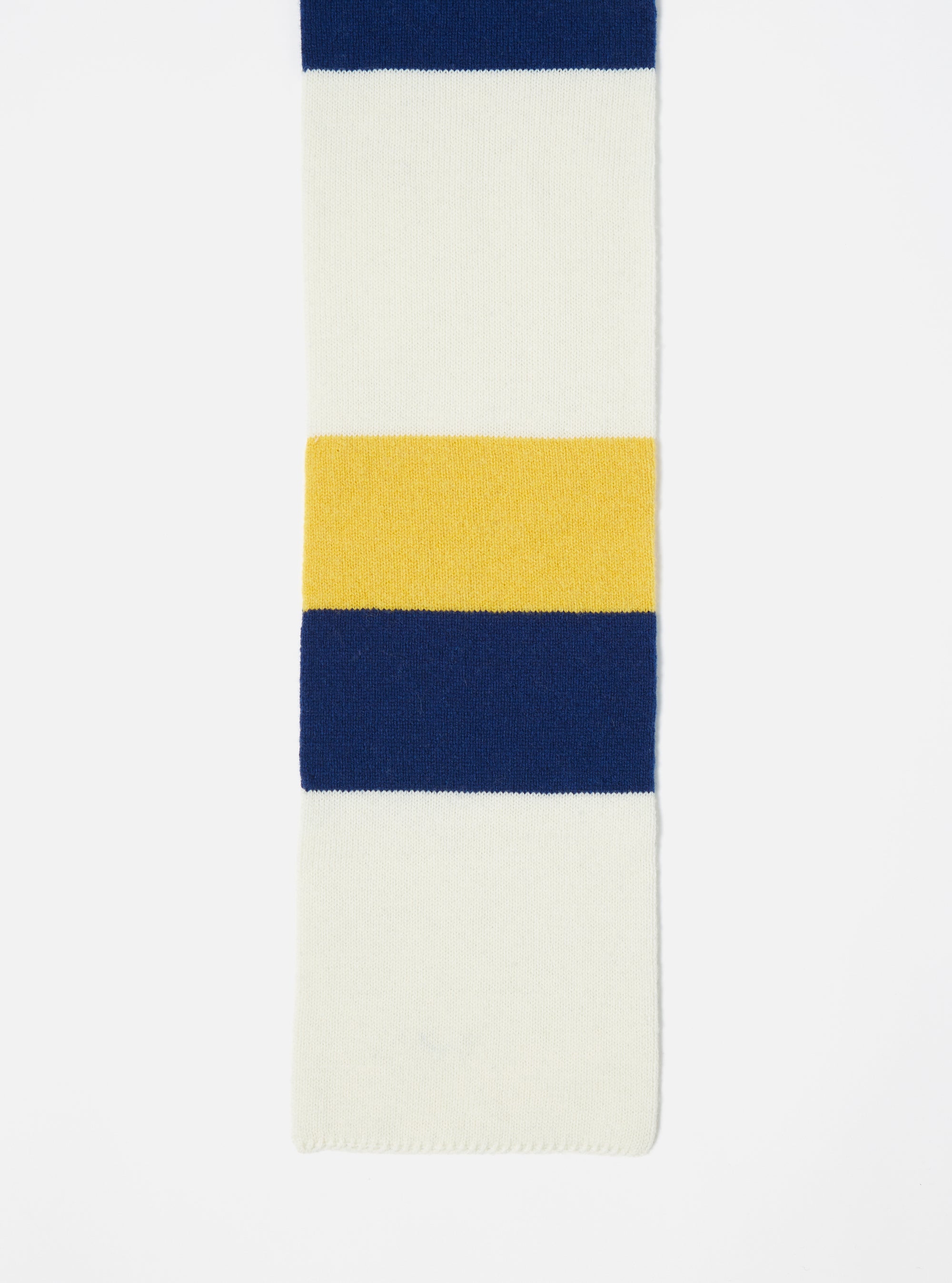 Ecru/Yellow/Blue Soft Wool Deluxe Football Scarf