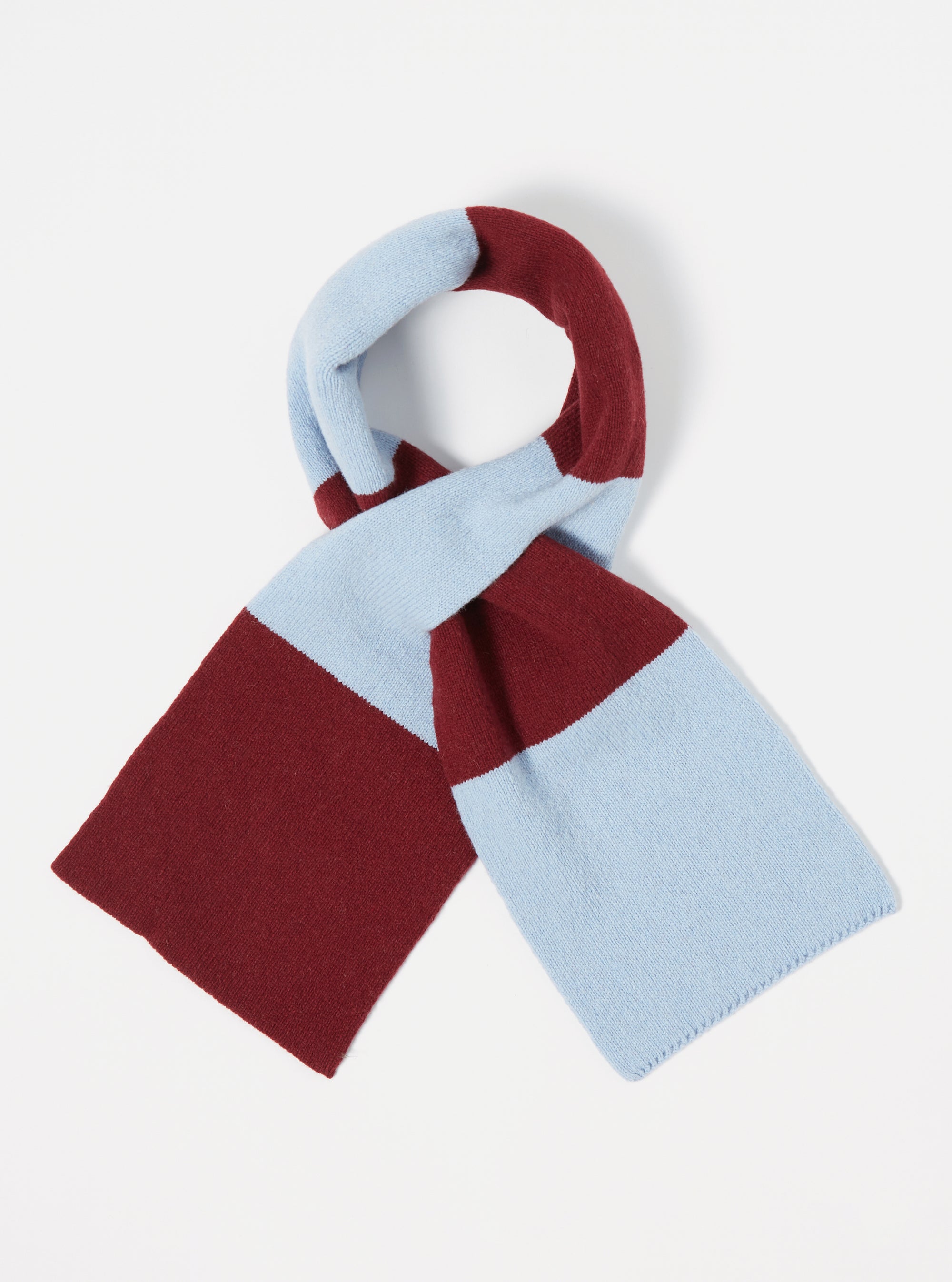 Sky/Claret Soft Wool Deluxe Football Scarf