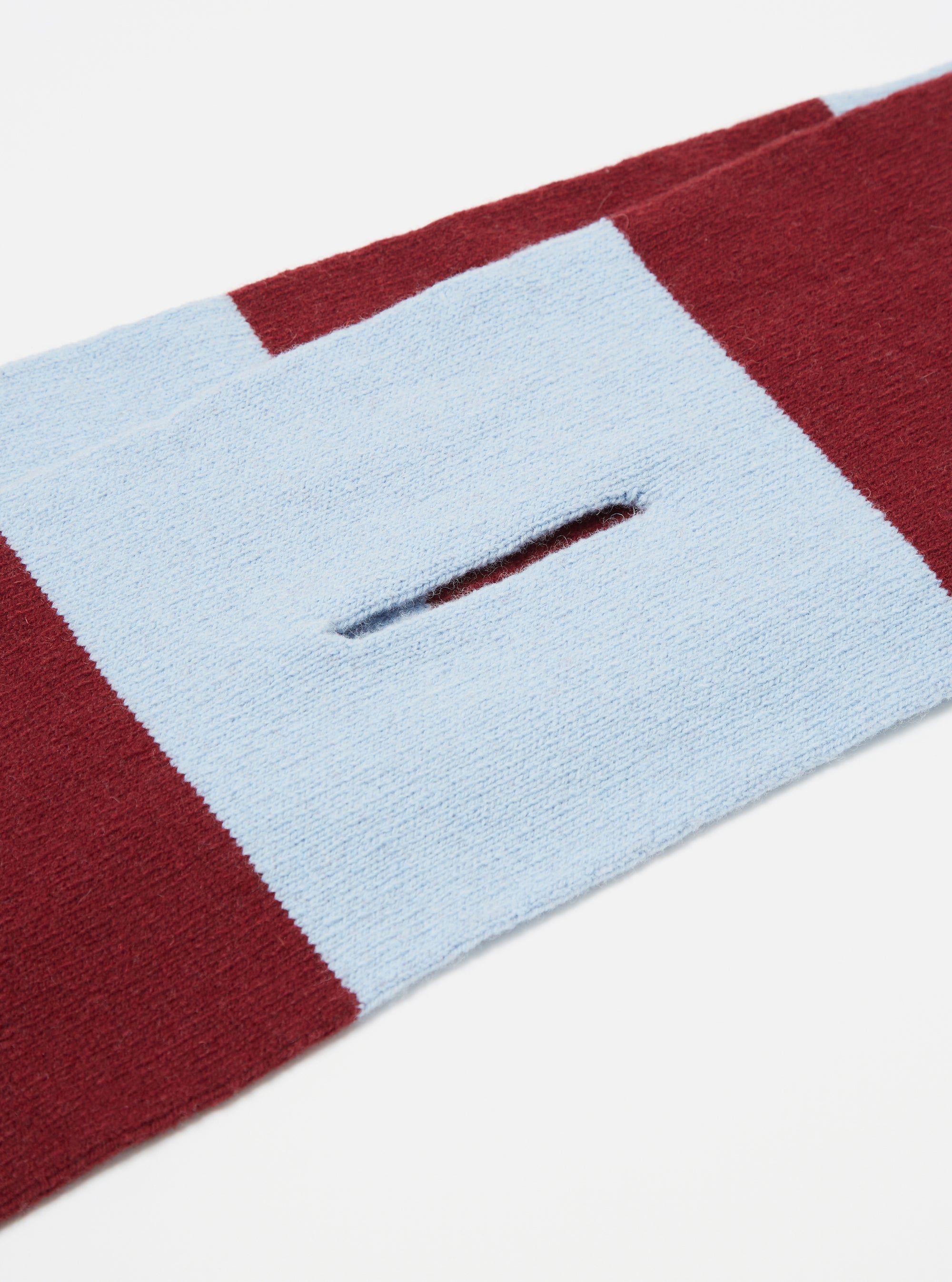 Sky/Claret Soft Wool Deluxe Football Scarf