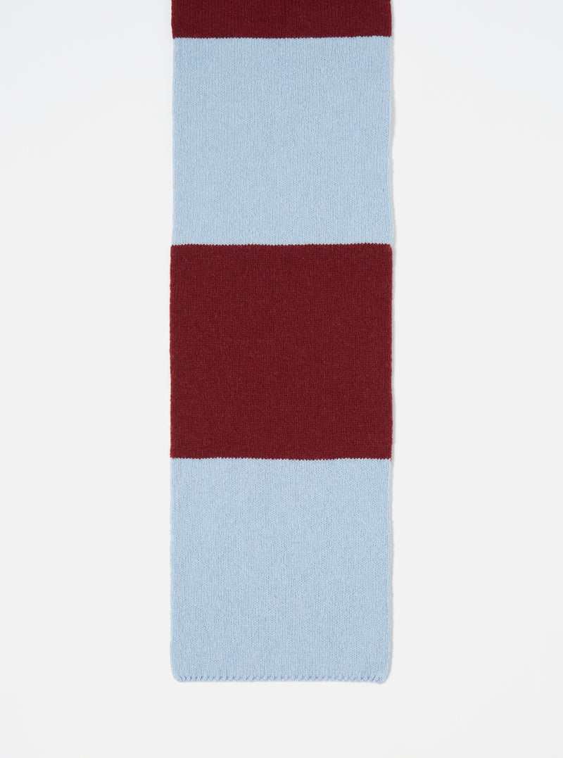 Sky/Claret Soft Wool Deluxe Football Scarf