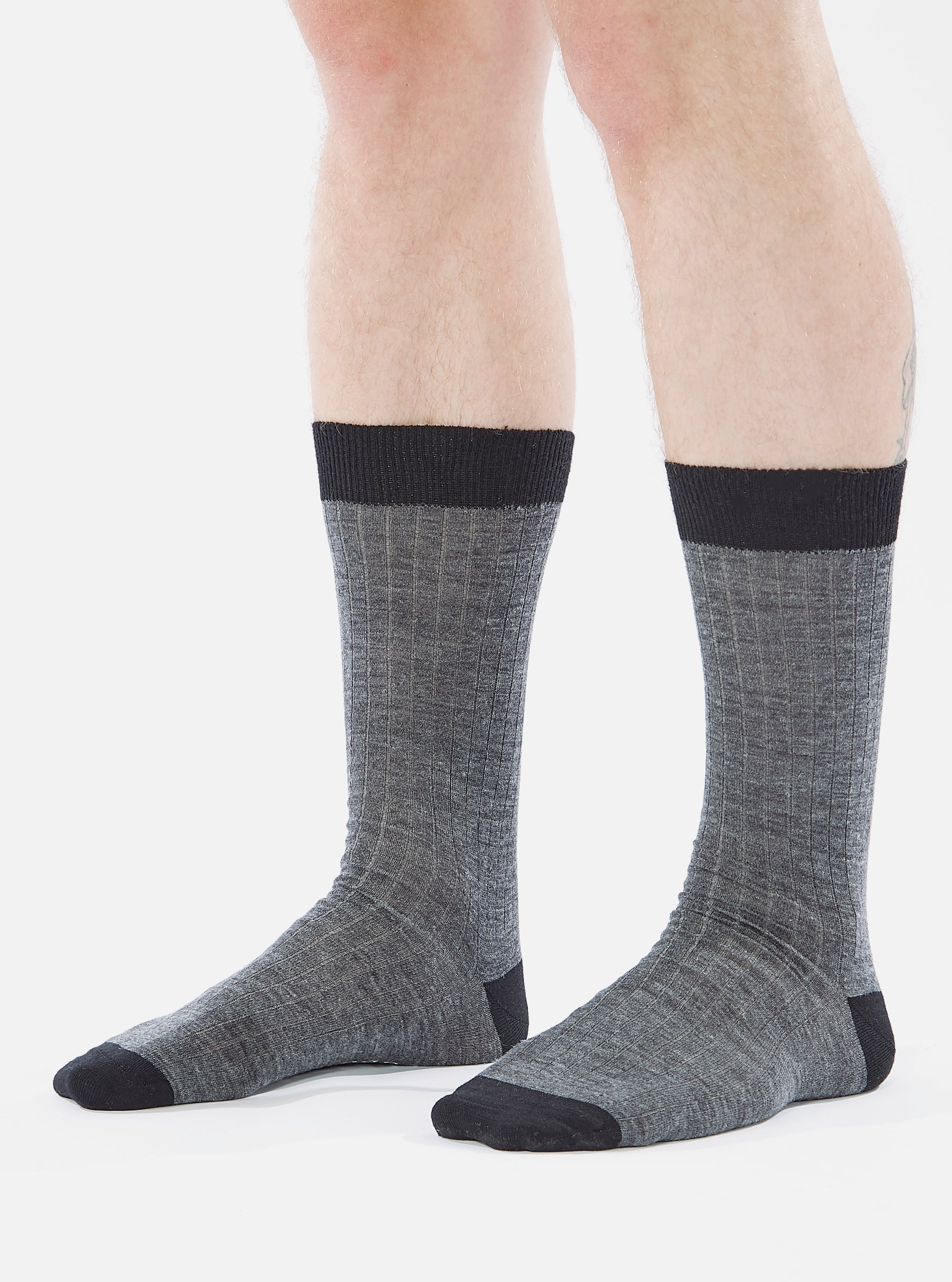 Grey Marl Merino Merino Classic Sock