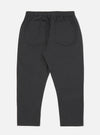 The Black Twill Hi Water Trouser in black twill fabric, presented on a white background. The trousers have a relaxed fit and an elastic waistband.