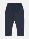 The Navy Twill Hi Water Trouser in navy, laid flat on a white background. These casual trousers have a relaxed fit and drawstring waist.