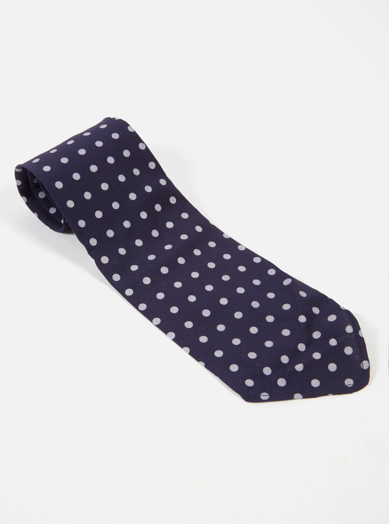 Navy Dot Print Tie