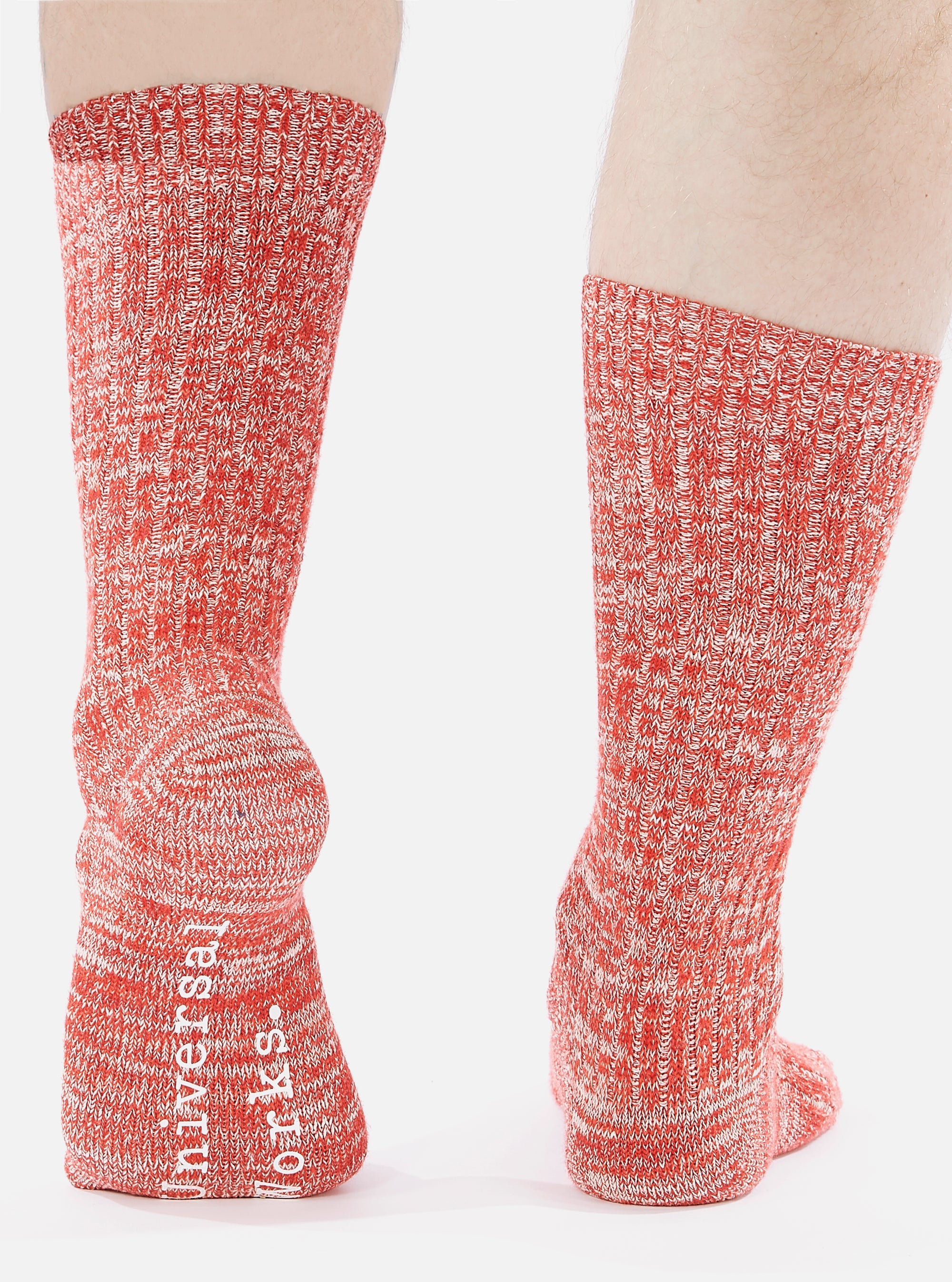 Red Slub Knit Slub Sock