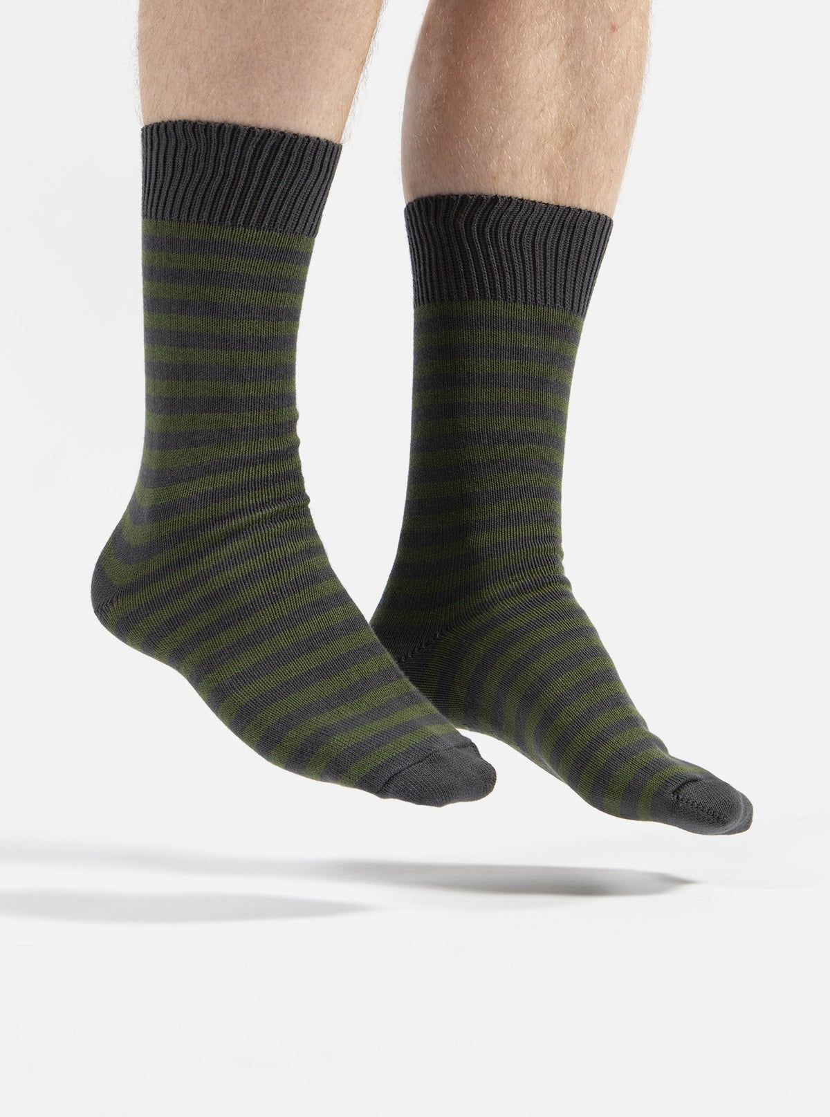 Grey Cotton Stripe Sock