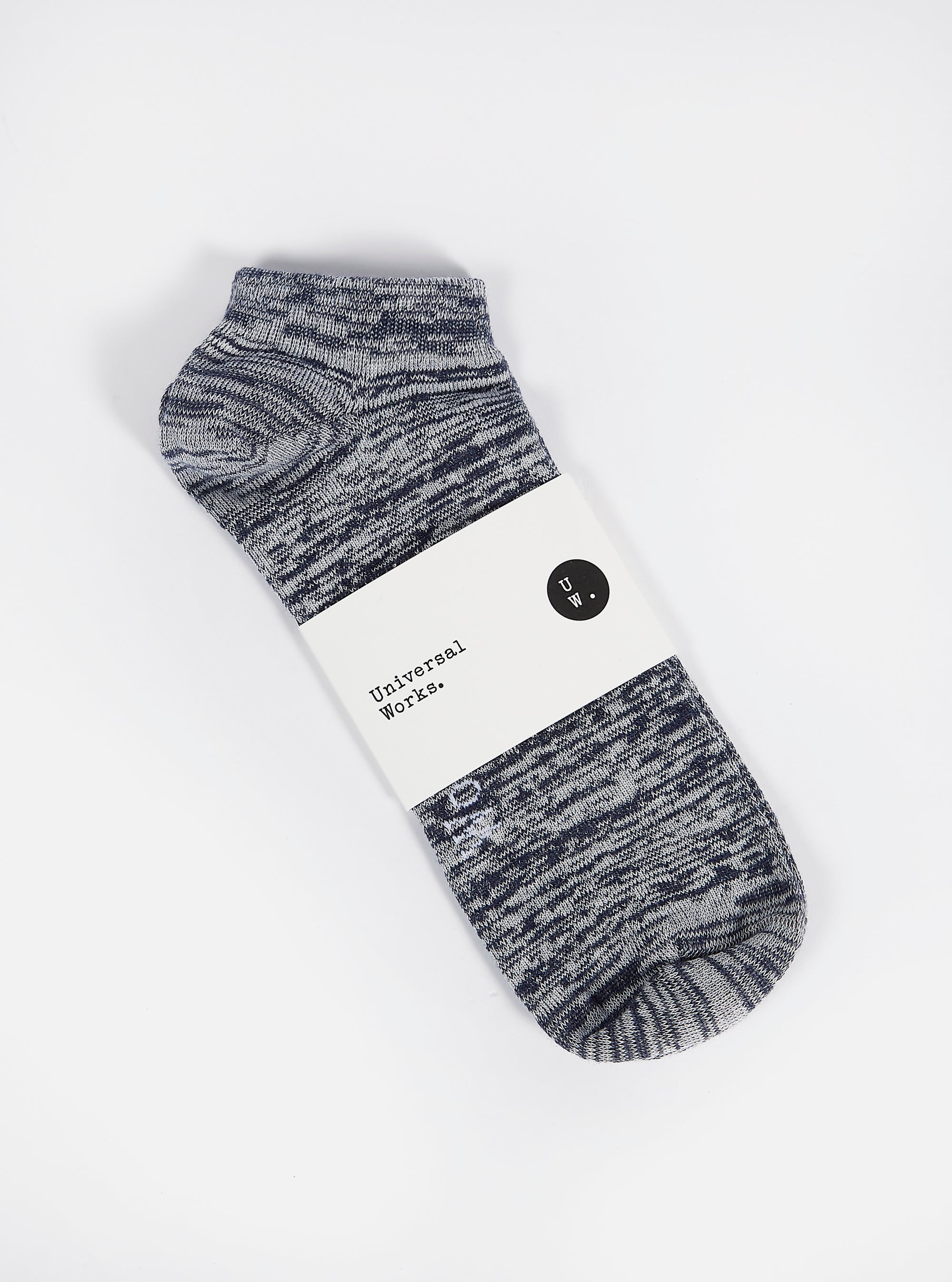 Navy Slub Knit Ankle Slub Sock
