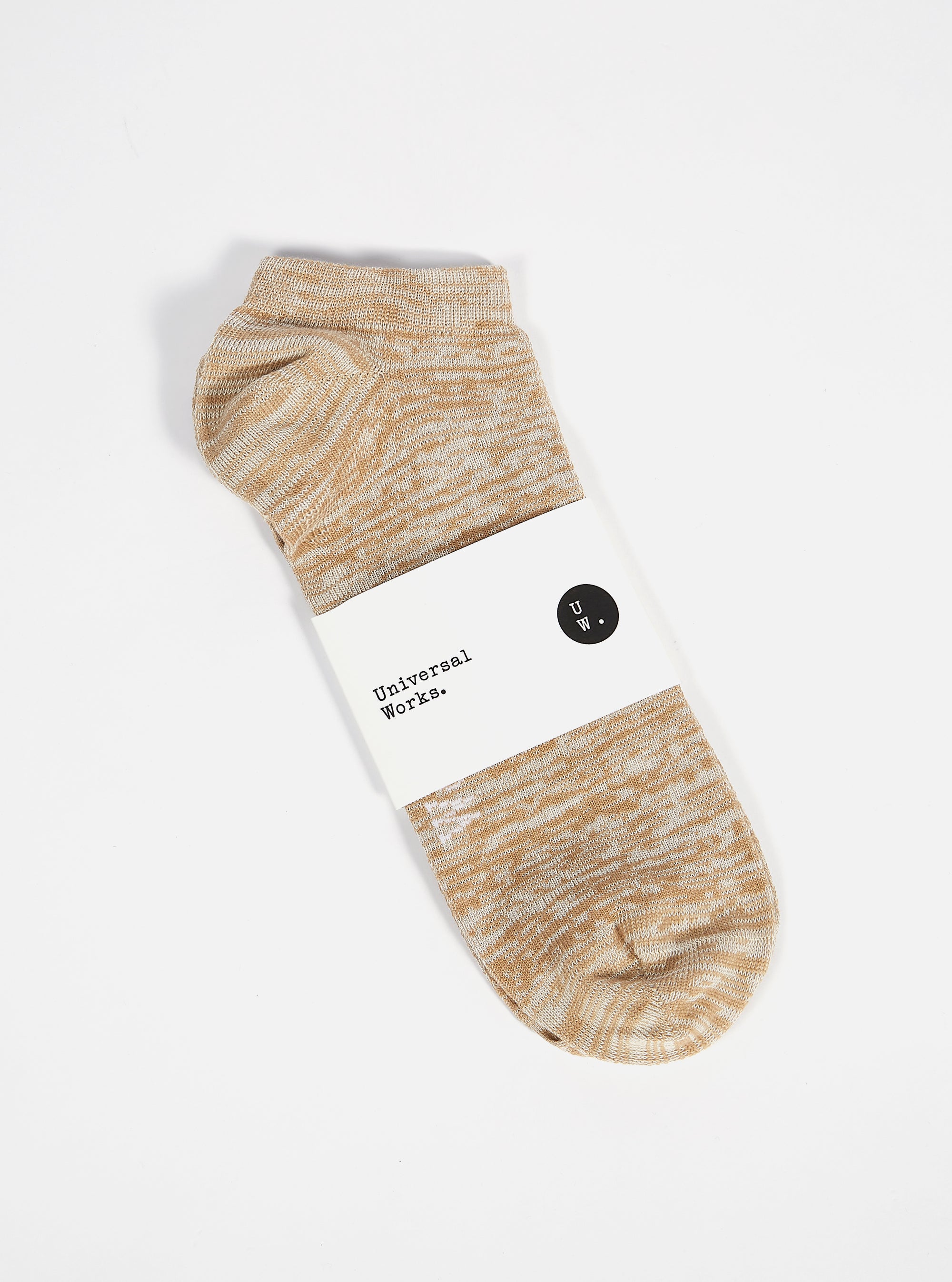 Dark Sand Slub Knit Ankle Slub Sock