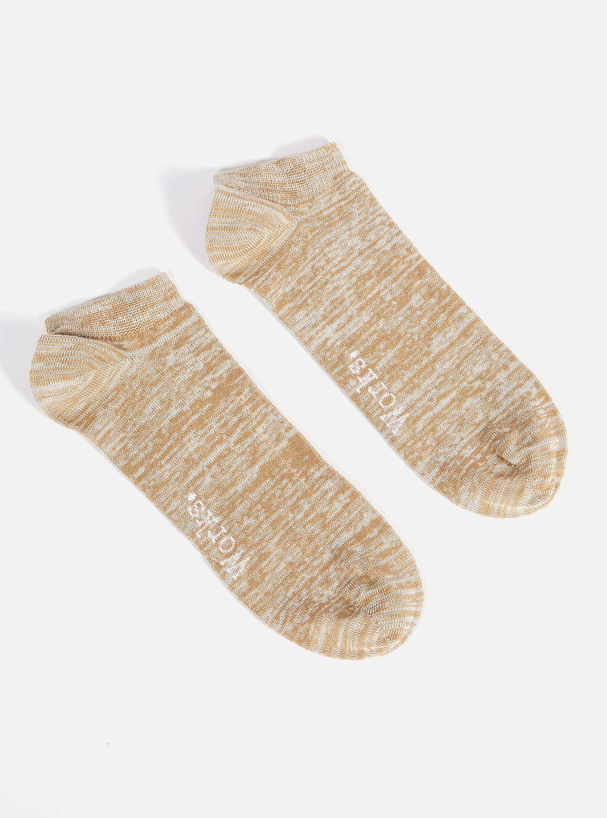 Dark Sand Slub Knit Ankle Slub Sock