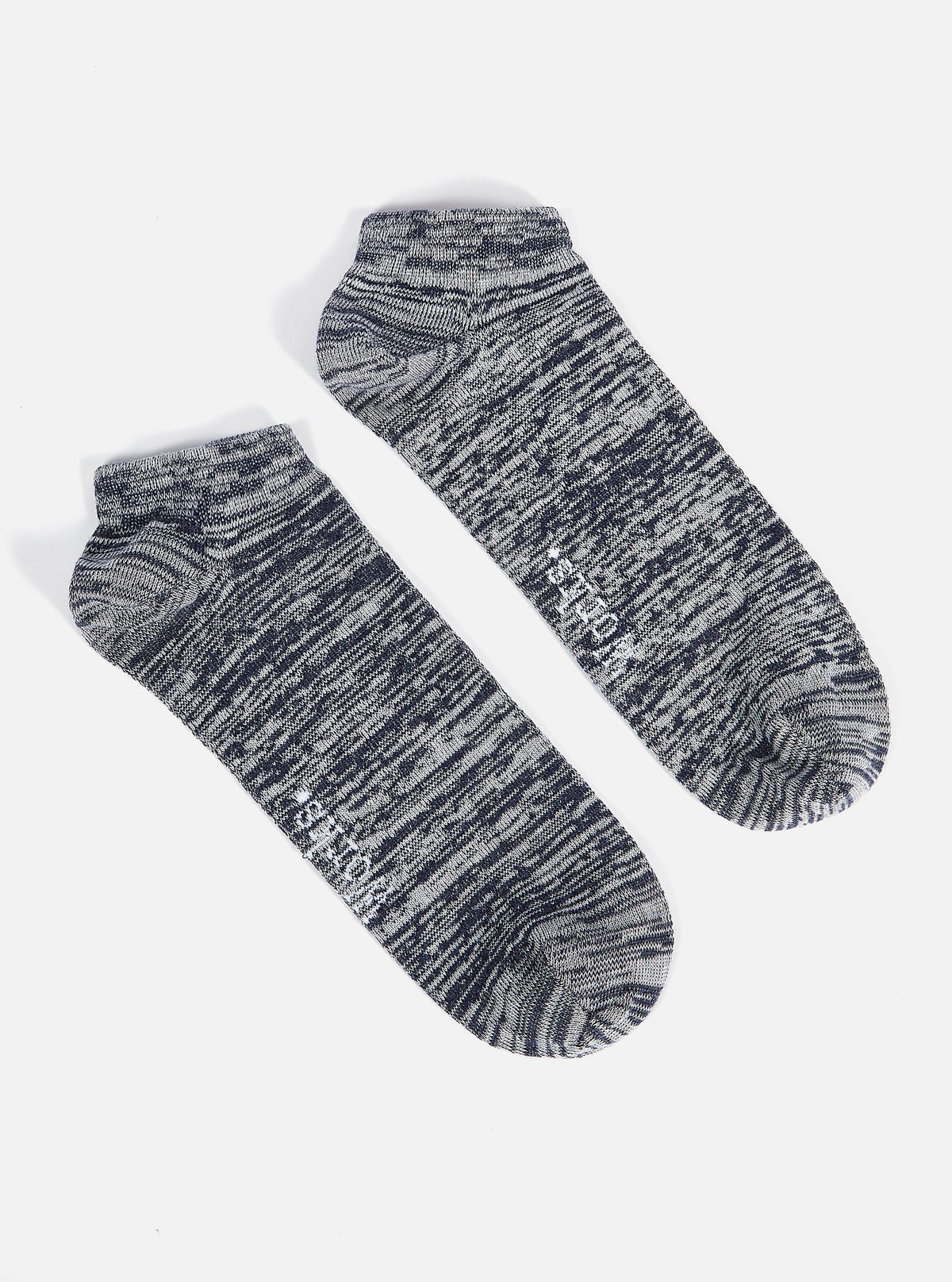 Navy Slub Knit Ankle Slub Sock