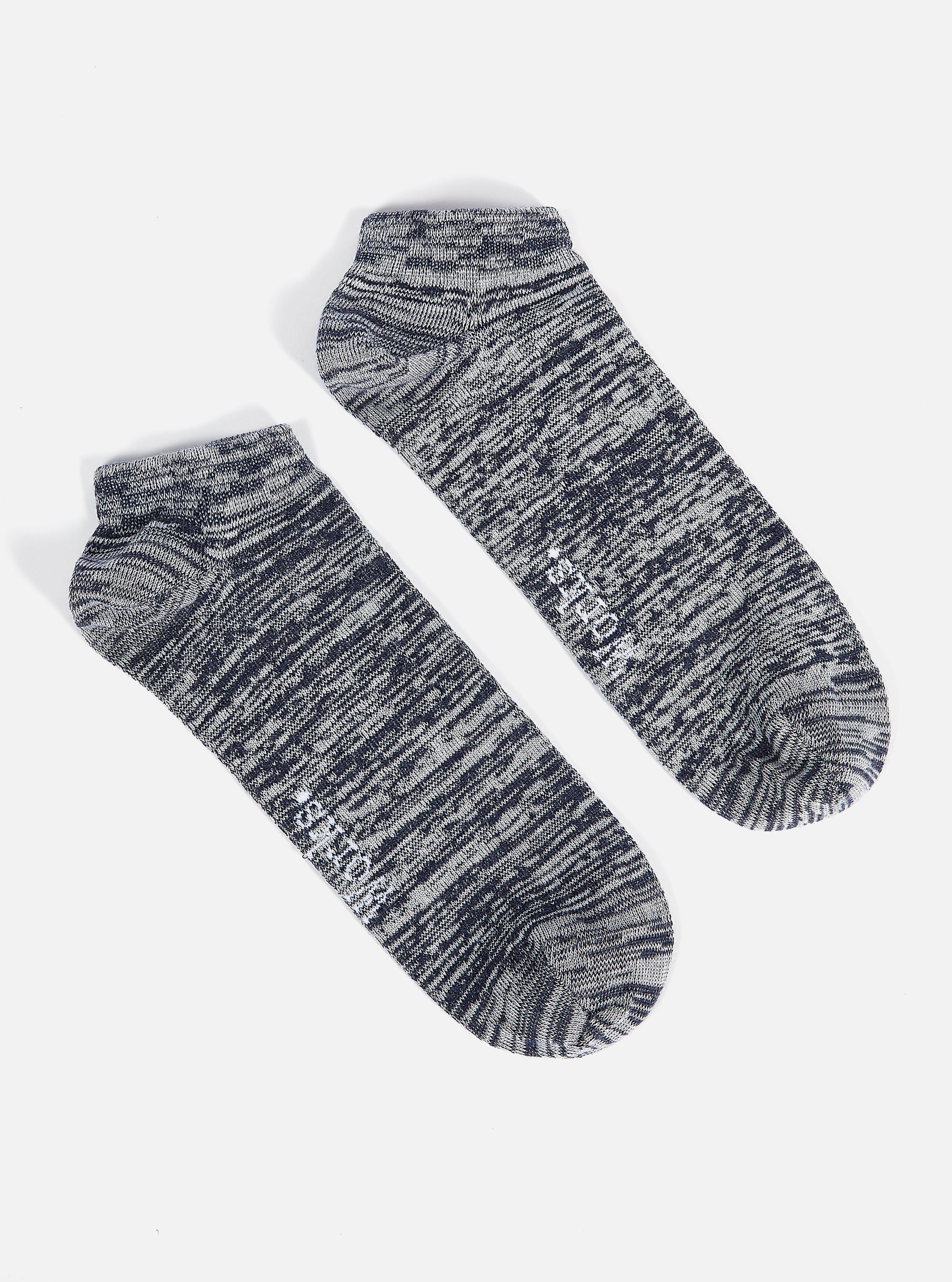 Navy Slub Knit Ankle Slub Sock