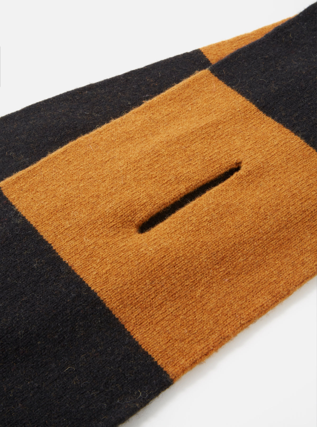 Black/Gold Soft Wool Deluxe Football Scarf