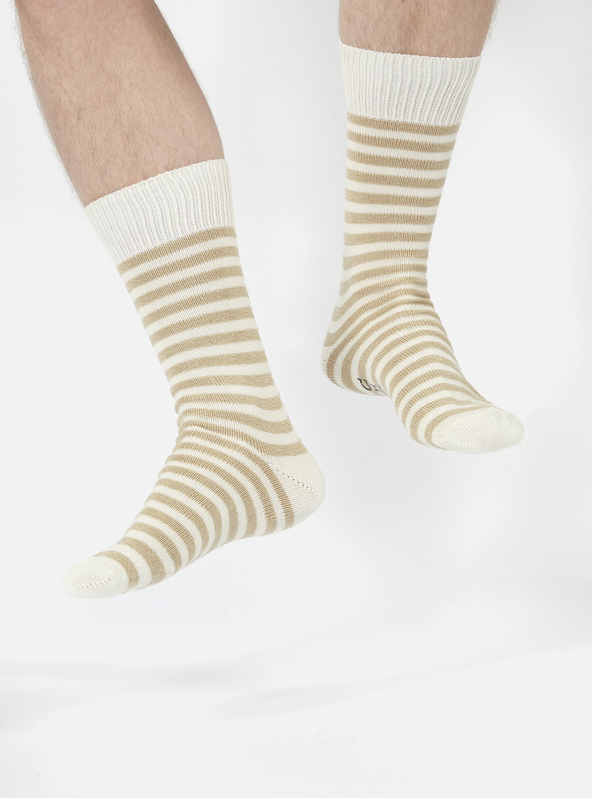 Ecru Cotton Stripe Sock