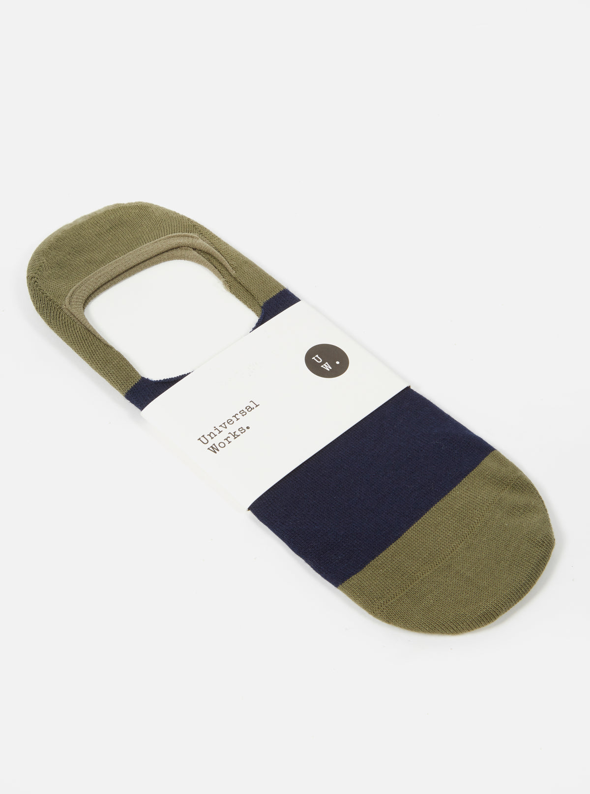Navy/Olive Cotton Mix Knit No Show Sock