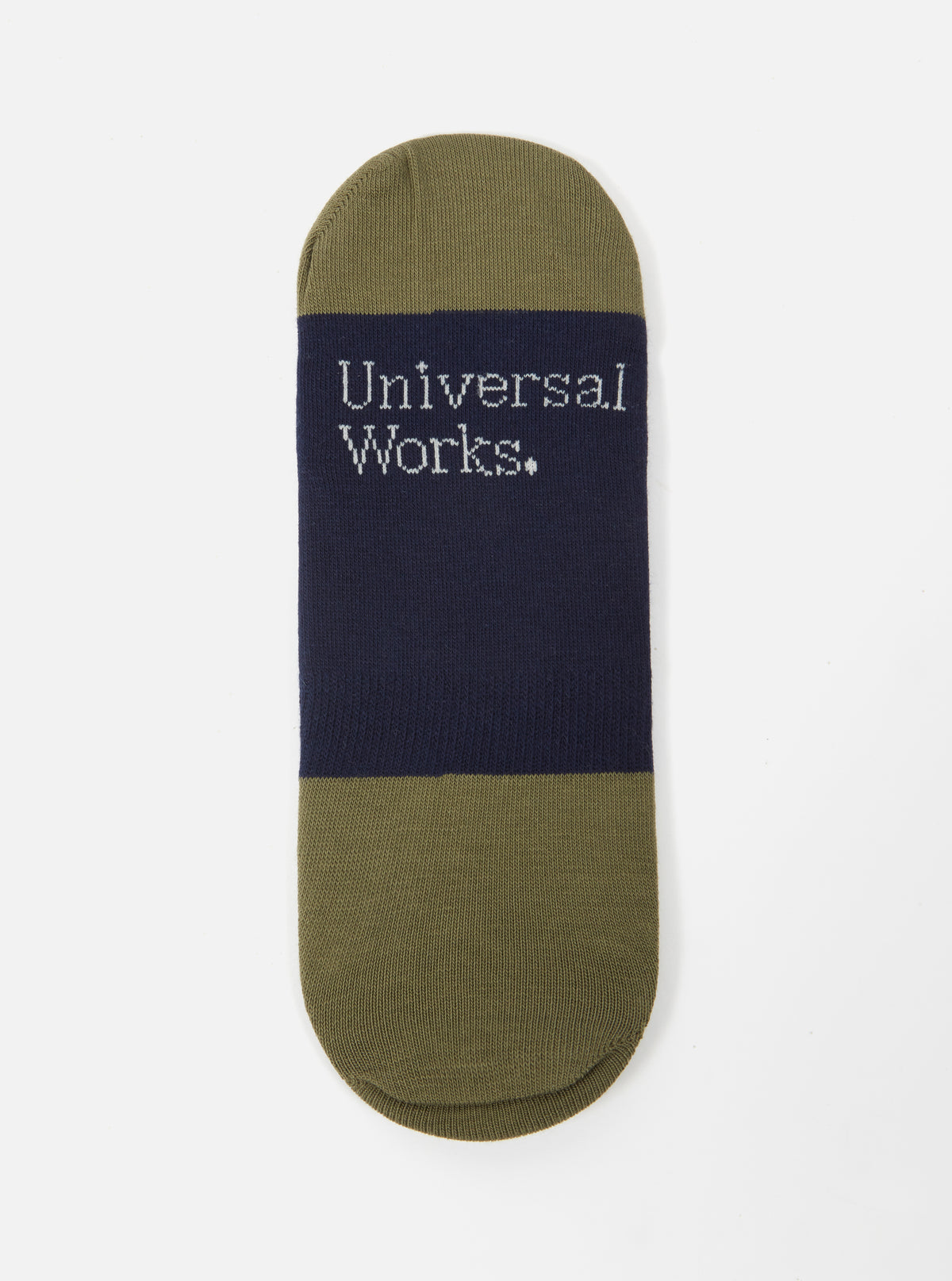 Navy/Olive Cotton Mix Knit No Show Sock